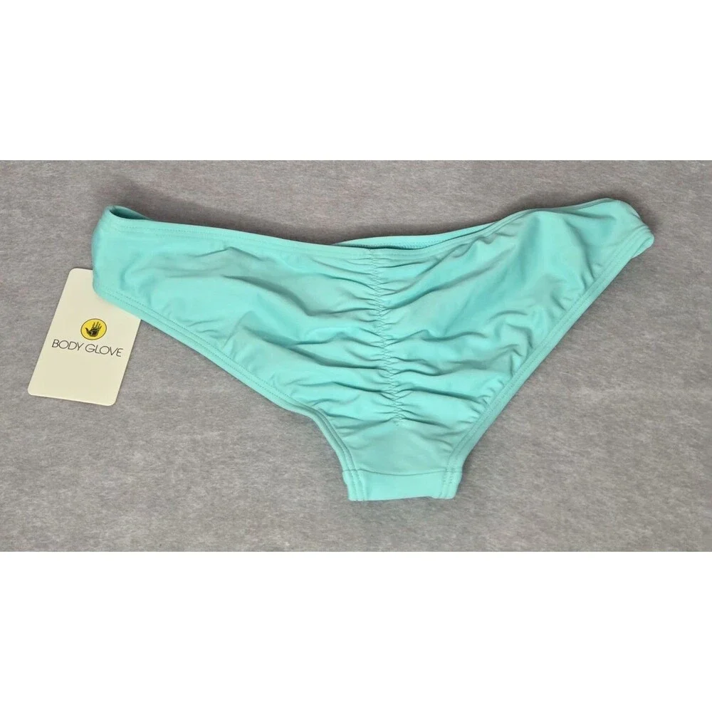 Body Glove Smoothies Sea Mist Bikini Bottoms XS NWT Ruched Swimwear